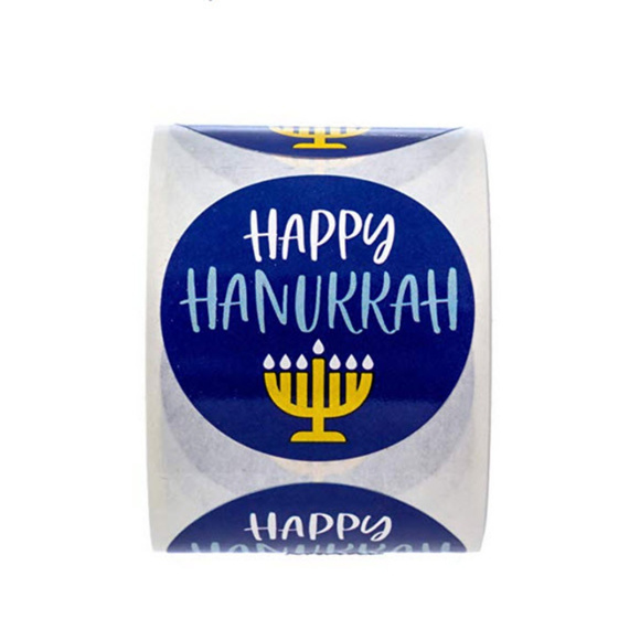 500 Happy Hanukkah menorah stickers labels - Picture 3 of 6